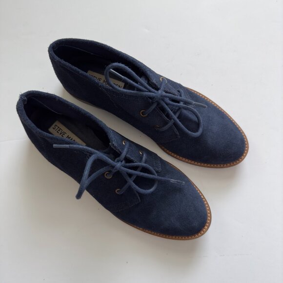 Steve Madden Droid Navy Blue Lace-Up Booties - Picture 3 of 10